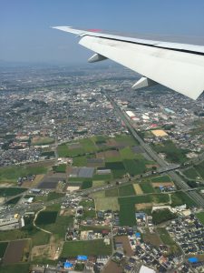飛行機から見た熊本市内
